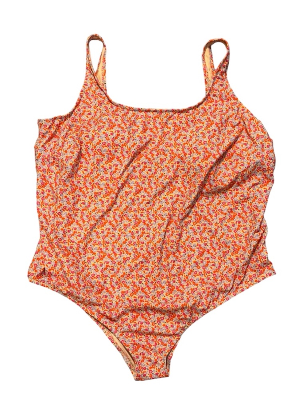 NWT Amazon Essentials Orange Floral One-Piece Swimsuit